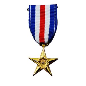 15 سنة مصنع مخصص الولايات المتحدة الأمريكية نجمة الفضة المعادن ميدالية قسط 3D سبائك الزنك المعادن هدية الحرف اليدوية - Product Image 1