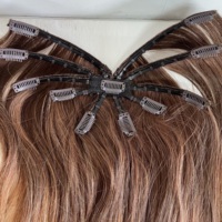 Nouvelles pinces à cheveux style pieuvre couleur ombrée 4 # /30 #   Extensions de cheveux humains 6D, cheveux humains fabriqués à la machine