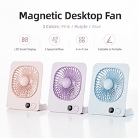 Magnetischer Adsorptions-Tischventilator mit starkem Luftstrom, wiederaufladbar für Schreibtisch, Wand, Kühlschrank