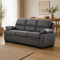 Canapé et fauteuil en lin gris de style scandinave Frank pour salon d'appartement