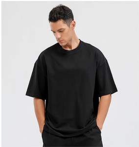 Camisetas de Hombre de Algodón 100%, Gruesas, de Punto, Lisas, de 300 g/m², de Gran Tamaño, con Etiqueta Personalizada de Primera Calidad - Product Image 3