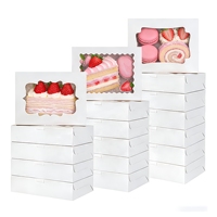 Boîtes à gâteaux à fenêtre en gros, boîtes cadeaux jetables pour macarons, 12*8*2.5 pouces, emballage alimentaire de qualité alimentaire pour la pâtisserie à domicile, desserts de café