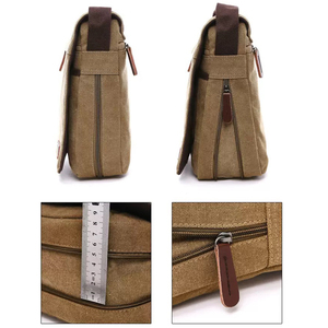 Bolso Bandolera de Lona Vintage para Hombre, Diseño OEM/ODM, Cierre de Cremallera, 8 Pulgadas, Portátil, para Viajes, Trabajo, Senderismo, Deportes - Product Image 4
