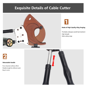 रैचेट केबल कटर J40 J52 j75 j75 J100 मैनुअल गियर स्टील स्ट्रैंड वायर कटर केबल - Product Image 3