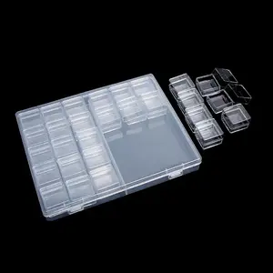 Wholesale Price Multifunction Plastic Nail Art Tools Container Nail Art Tips Rhinestone Empty 30 Cells Nail Storage Case Box