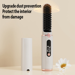 เครื่องหนีบผมแบบ2-in-1แบบชาร์จไฟได้, เครื่องหนีบผมไร้สายแบบพกพาใช้ความร้อนแปรงม้วนผมเครื่องมือจัดแต่งทรงผมหวีตรงไร้สาย - Product Image 5