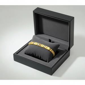 Elegant 22K Gold Bracelet with Square and Rectangular Design <b>for</b> <b>Men</b> and Women Fashion Accessories - Product Image 2