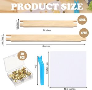 <span class=keywords><strong>Kit</strong></span> <span class=keywords><strong>de</strong></span> 50 barres <span class=keywords><strong>de</strong></span> tension pour broderie, barres <span class=keywords><strong>de</strong></span> tension en bois, chevilles et toile blanche pour broderie, fournitures d'artisanat - Product Image 2