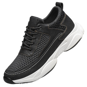 Zapatillas Deportivas para Hombre, Transpirables, Ligeras, de Cuero Genuino, con Plantillas para Aumentar la Altura 6cm, Ajustables, con Forro de Malla para Primavera/Verano - Product Image 4