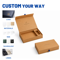 Boîte cadeau rigide magnétique en papier kraft, estampage à chaud, gaufrage, écologique, recyclable pour l'électronique et les articles de première nécessité