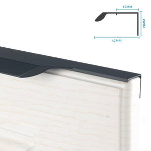 Puxadores de Alumínio Preto Fosco para Armários, Comprimento Personalizado, Puxadores de Dedo para Cozinha Moderna e Gavetas - Product Image 3