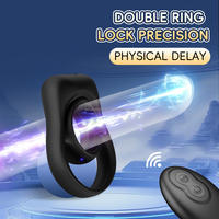 Silikon-Penisring-Stimulator mit Doppelmotoren, 10 Vibrationsstufen, Fernbedienung, Sexspielzeug für Erwachsene, für Männer, Paare, Vibrator, Penisring