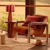 Fauteuil individuel de style Bauhaus rétro avec accoudoirs pour chambre à coucher, canapé de luxe haut de gamme pour hôtels, villas et espaces de négociation