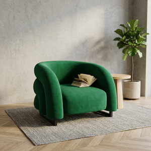 Sillón Individual Nórdico Moderno Tapizado en Lana de Cordero Blanca para Sala de Estar, Balcón, Sillón de Descanso - Product Image 1