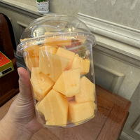 Bol rond en plastique PET jetable personnalisé en gros, récipient alimentaire pour aliments cuisinés avec couvercle pour le stockage du lait et du sucre