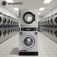 MCKINNEY 12kg 15kg 20kg 25kg SUS304 Washer Dryer Combo Coin&Card Payment Commercial Machine for Self Service Laundry