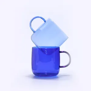 OEM ODM lavastoviglie disponibile tazza di vetro tazza di caffè colorato tazza di vetro isolato a parete singola tazza di vetro borosilicato
