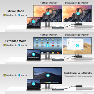 USB-C док-станция 17 в 1 с поддержкой питания 240 Вт, функция MST для систем Apple IOS и Windows - Product Image 5