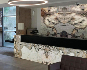 Tmz giá bán buôn Pandora Trắng phiến đá cẩm thạch patagonia phiến đá cẩm thạch gạch tự nhiên sang trọng đá Brazil Pandora đá cẩm thạch - Product Image 4