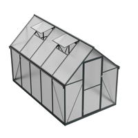 Fabricant Vente Commercial Alliage D'aluminium Moderne Extérieur Modulaire Vert Maison Kit Pc Feuille Petite Serre En Polycarbonate