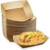 1 livre de petites boîtes à lunch kraft jetables brunes, 100 paquets de plateaux alimentaires en carton pour servir des nachos, des collations, des tacos et des frites