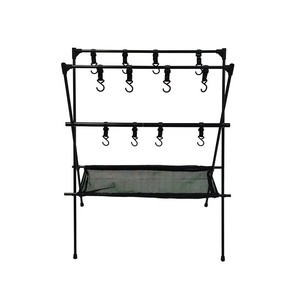 Estante de Almacenamiento Plegable para Camping, Estante Metálico de Tres Patas para Equipo de Exterior y Utensilios de Cocina - Product Image 2
