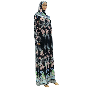 Traje de oración musulmana para mujer, ropa de tamaño suelto islámico, Floral, larga, vestido de bonbú de Arabia Saudita, Hijab de adoración femenina, Burqa, 1 pieza - Product Image 6
