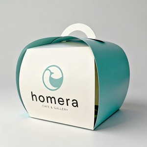 Custom Large Gable Box Handle Pastry Bakery <strong>Boxes</strong> Brown Kraft <strong>Desser</strong> Cake Box Carry Wedding Favors - Product Image 3