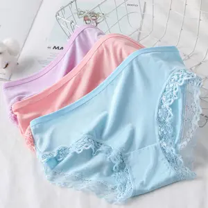 Wholesale Comfortable Cotton Panties Model Lace Lady Solid Color Lace Panties Women's Underwear for Women Adults Print Pattern