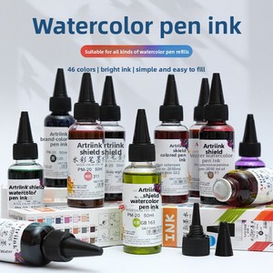 Artriink 46 Colori Pennarelli Colorati per Bambini 50ml/flacone Inchiostro di Ricarica per Pennarelli ad Acqua Monocolore Non Cancellabile - Product Image 1
