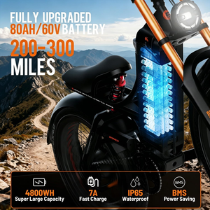 จักรยานไฟฟ้า EAhora Romeo Pro 3 จากโรงงานโดยตรง ระยะทางไกล 5000W มอเตอร์คู่ แบตเตอรี่ลิเธียม 60V 80AH ยางใหญ่ สำหรับใช้งานประจำวัน - Product Image 5