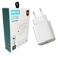 Adaptateur secteur USB-C PD 20W à prise US/UE, chargeur mural rapide Type-C pour iPhone 18 17 16 15 Pro, chargeurs pour Samsung Xiaomi