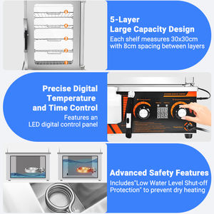 Vetrina Riscaldata Elettrica Commerciale per Alimenti, Espositore a 5 Ripiani per Ravioli e Panini con Controllo Digitale LED - Product Image 5