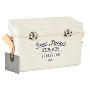 Metal Gardening Storage Canister Naturally Vintage Powder Coated Seed Packet Storage Tin