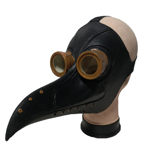 Masque de bec d'oiseau, accessoire de costume de docteur de la peste, taille unique, en latex, pour Halloween, cosplay, couvre-chef - Product Image 1