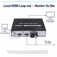 Extenseur HDMI Fibre Optique 1080P 60Hz en Gros avec Sortie en Boucle et Audio Indépendant SC Monomode 20KM Plug and Play pour Mur d'Affichage CCTV