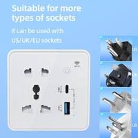 Enchufe Inteligente WiFi Tuya con USB Tipo-C, Carga Rápida, Monitoreo de Energía, Alcance de 5m, Sistema de Hogar Inteligente, Compatible con Alexa y Google Home, 13A 240V
