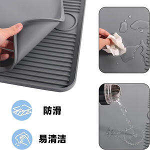 Tapis en silicone pour machine à café Siemens, rectangulaire, gris, antidérapant, zone de drainage, tapis de protection pour comptoir de cuisine, isolation thermique - Product Image 2
