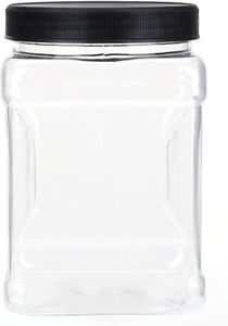 Clear Food Grade PET Plastic Square Grip <b>Baby</b> Food Storage Jar with Screw Top Cap BPA Free Eco Friendly Custom Logo 2300ml - Product Image 2