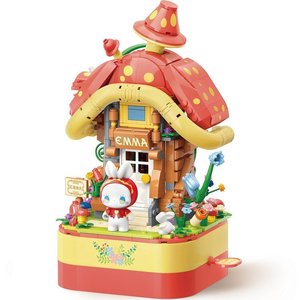 <span class=keywords><strong>EMMA</strong></span> Blocs de construction en plastique en forme de <span class=keywords><strong>maison</strong></span> champignon, ensemble de blocs de construction, jouet de construction - Product Image 1