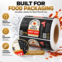 Étiquettes personnalisées pour sauces piquantes, autocollants en rouleau BOPP blancs, autocollants adhésifs pour bouteilles et bocaux, impression couleur intégrale imperméable
