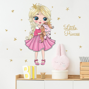 Adesivi murali rosa piccola principessa, decorazioni creative per il soggiorno delle bambine, adesivi decorativi autoadesivi, carta <span class=keywords><strong>da</strong></span> parati per la <span class=keywords><strong>cameretta</strong></span> dei bambini - Product Image 4