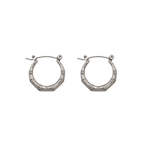 Hoop Earrings Gold Stainless Steel Bamboo Joint Style For Women Fashion Jewelry - Product Image 5