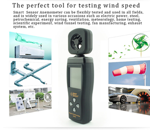 Anemómetro SMART SENSOR AS816, Instrumento de Medición de Velocidad del Viento, Anemómetro Digital Portátil - Product Image 2