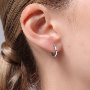 Envío Gratis, Pendientes Huggie Hipoalergénicos de Plata de Ley 925, Joyería para Mujer y Hombre, Regalos, Pendientes Delicados Chapados en Oro de 14K - Product Image 3