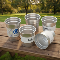 Tasses réutilisables en aluminium pour camping et fêtes, gobelets jetables et recyclables pour boissons froides, idéaux pour les bars et événements en extérieur