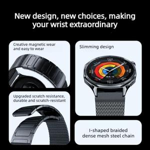 Bracelet de montre magnétique en acier inoxydable en forme de I pour <span class=keywords><strong>Huawei</strong></span> Watch <span class=keywords><strong>GT</strong></span> <span class=keywords><strong>Runner</strong></span> 2 - Product Image 2