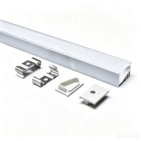 Profil LED encastré en aluminium en forme de U, éclairage de plafond apparent, bandes LED, profil en aluminium lumineux sur trois côtés