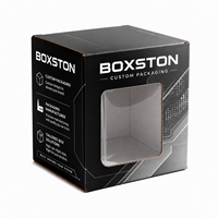 Boîte d'emballage bleu vif avec fenêtre transparente, réutilisable, écologique et fonctionnelle pour petits appareils