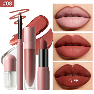 Wholesale Vegan Waterproof Soft Matte <b>Lip</b> <b>Gloss</b> <b>Set</b> Liquid Lipstick <b>Lip</b> Liner <b>Lip</b> Oil Box Packaging - Product Image 6